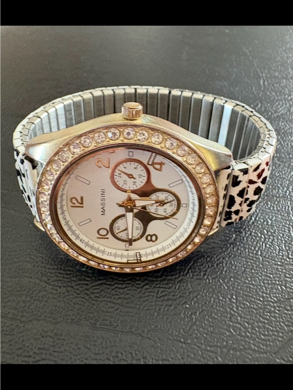 Massini White Dial Women's Watch with Crystal Accents